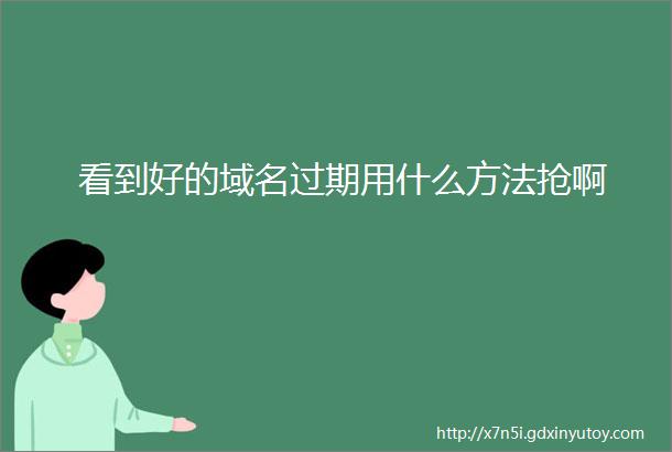 看到好的域名过期用什么方法抢啊